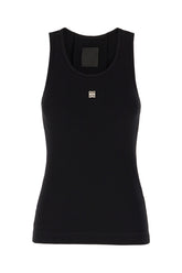 Black stretch cotton top -  | Wise