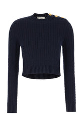 Midnight blue cotton sweater -  | Wise