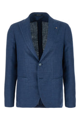 Blue linen blend blazer -  | Wise