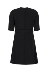 Black stretch viscose mini dress -  | Wise