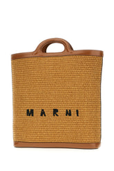 Two-tone raffia and leather Tropicalia shopping bag -  | Wise