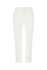 White stretch viscose blend pants -  | Wise