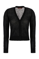 Black nylon blend cardigan -  | Wise