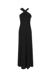 Black triacetate blend long dress -  | Wise