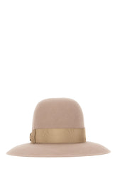 Powder pink felt Eleonora Folar hat -  | Wise