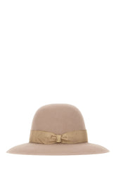 Powder pink felt Eleonora Folar hat -  | Wise