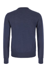 Navy blue cashmere and silk sweater -  | Wise