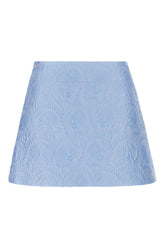 Light-blue cotton blend mini skirt -  | Wise