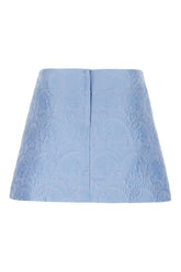 Minigonna in misto cotone azzurro -  | Wise