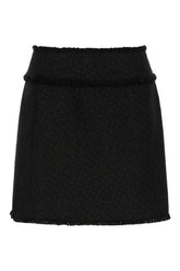 Black wool blend mini skirt -  | Wise