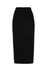 Black stretch viscose blend skirt -  | Wise