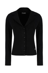 Black stretch viscose blend blazer -  | Wise