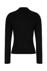 Black stretch viscose blend blazer -  | Wise