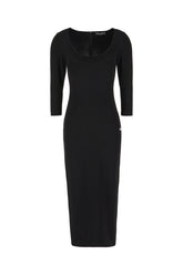 Black stretch viscose blend dress -  | Wise