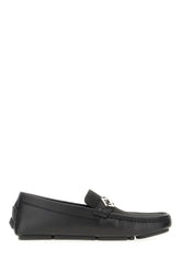 Black leather and fabric Driver loafers -  | Wise