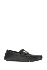 Black leather and fabric Driver loafers -  | Wise