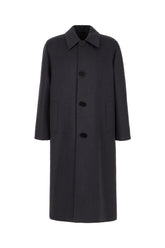 Dark grey wool blend coat -  | Wise