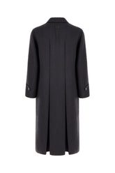 Dark grey wool blend coat -  | Wise