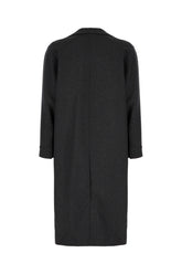 Dark grey stretch cashmere coat -  | Wise