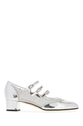 Silver leather and mesh Knight pumps -  | Wise