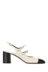 Two-tone nappa leather Papaya pumps -  | Wise