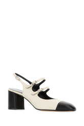 Two-tone nappa leather Papaya pumps -  | Wise