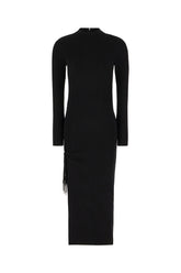 Black stretch wool blend dress -  | Wise