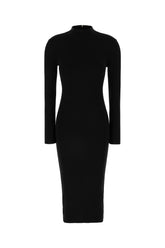 Black stretch wool blend dress -  | Wise