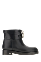 Black leather ankle boots -  | Wise