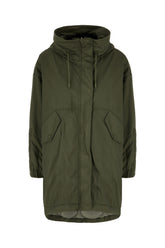 Military green cotton blend reversible down jacket -  | Wise