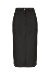 Black synthetic leather skirt -  | Wise