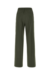 Military green stretch polyester blend pants -  | Wise