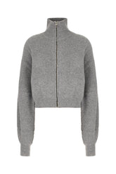 Grey wool and cashmere cardigan -  | Wise