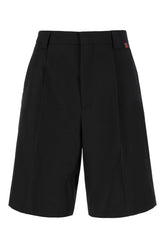 Black polyester blend bermuda shorts -  | Wise