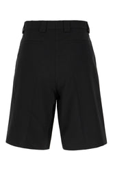 Black polyester blend bermuda shorts -  | Wise