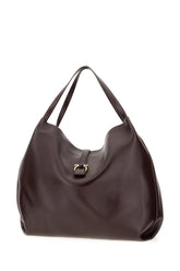 Aubergine leather shopping bag -  | Wise