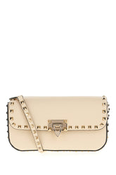 Sand leather Rockstud shoulder bag -  | Wise