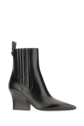 Black leather ankle boots -  | Wise