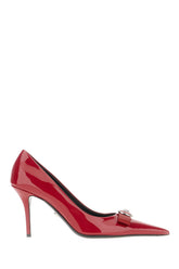 Red leather Gianni ribbon pumps -  | Wise