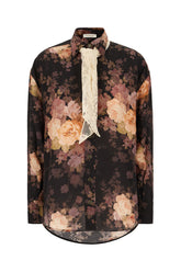 Printed silk Illustration blouse -  | Wise