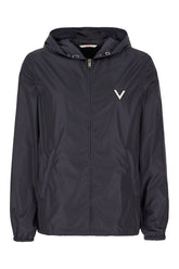 Navy blue nylon windbreaker -  | Wise