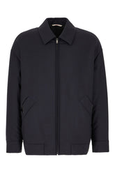 Navy blue wool bland padded jacket -  | Wise