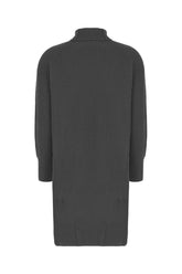 Dark grey wool blend sweater dress -  | Wise