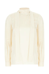 Cream stretch silk blouse -  | Wise