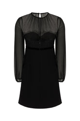 Black silk and acetate blend dress -  | Wise