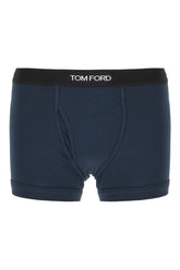 Navy blue stretch cotton boxer -  | Wise