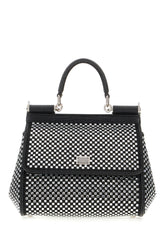 Embellished fabric and calf medium Sicily handbag -  | Wise