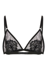 Black stretch nylon blend triangle bra -  | Wise