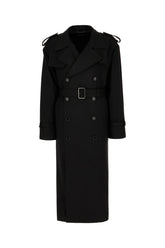 Black stretch wool blend coat -  | Wise