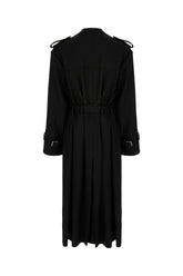 Black stretch wool blend coat -  | Wise